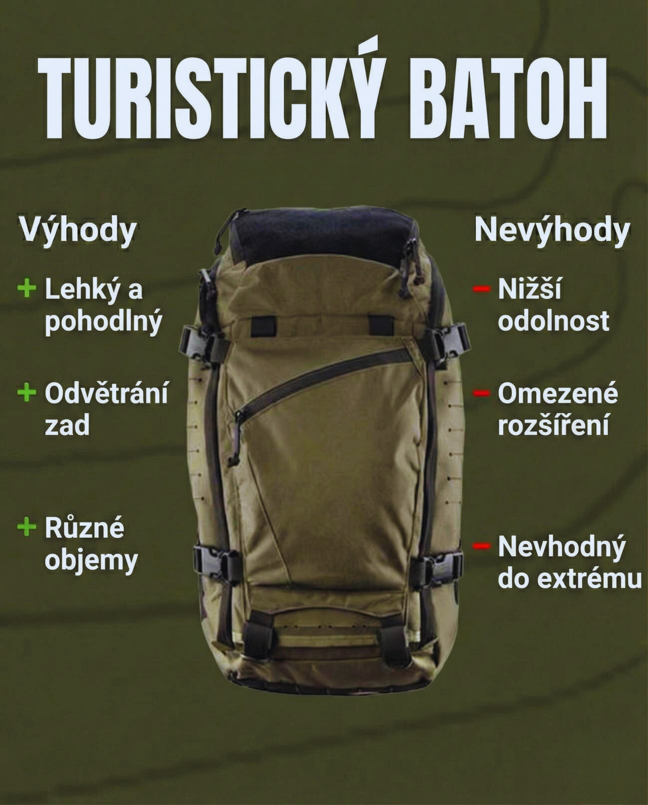 Turistický batoh výhody a nevýhody